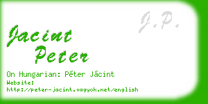 jacint peter business card