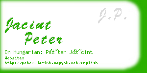 jacint peter business card